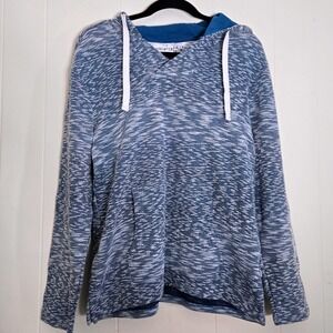 Hang Ten Mens Hoodie Pullover Blue White Long‎ Sleeve Casual Knit Medium M Surf